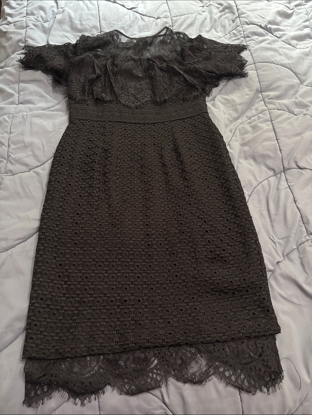 Black lace midi dress